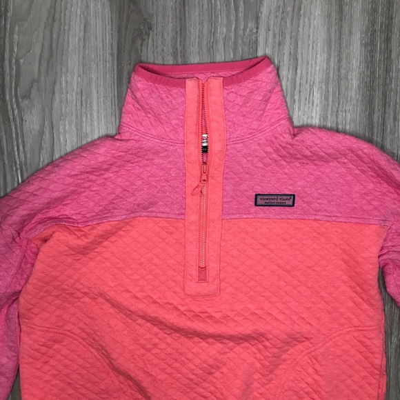 VINEYARD VINES WOMENS THE SHEP PULLOVER DIAMOND QUILTED PINK SMALL - Picture 3 of 10